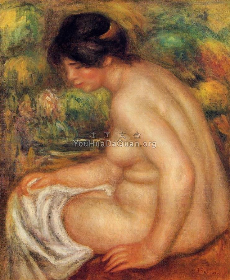 Seated Nude in Profile, Gabrielle - 皮埃尔·奥古斯特·雷诺阿